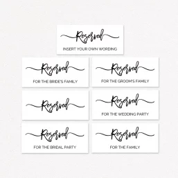 wedding reserved signs