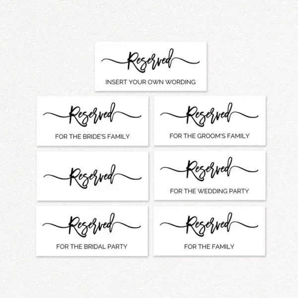 wedding reserved signs wedding reserved signs