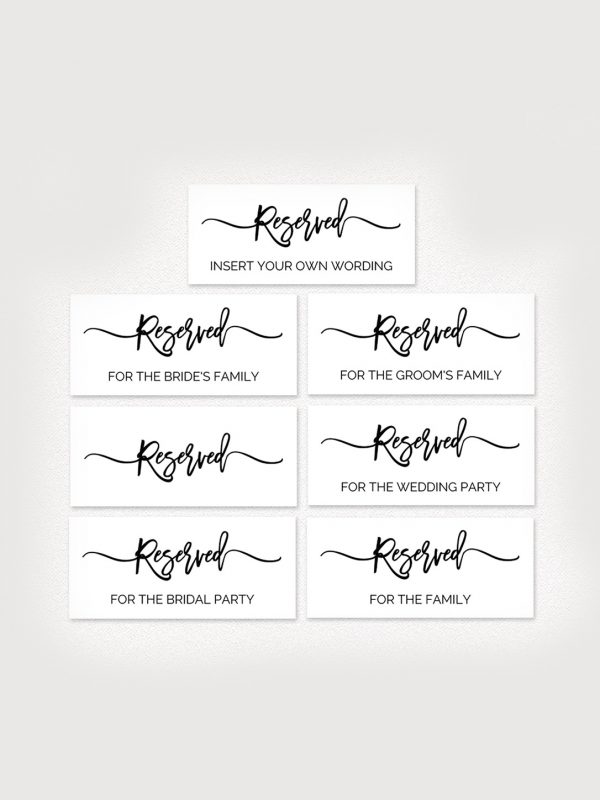 wedding reserved signs wedding reserved signs