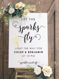 sparkler send off sign