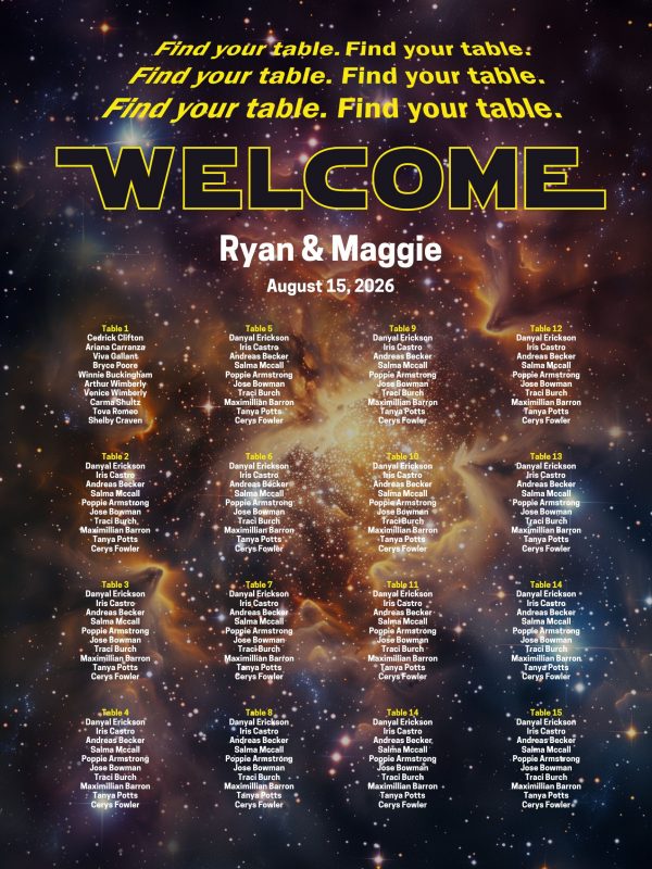 star wars seating chart star wars seating chart