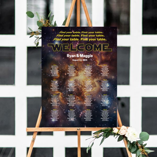 Star Wars Wedding Seating Chart Star Wars Wedding Seating Chart