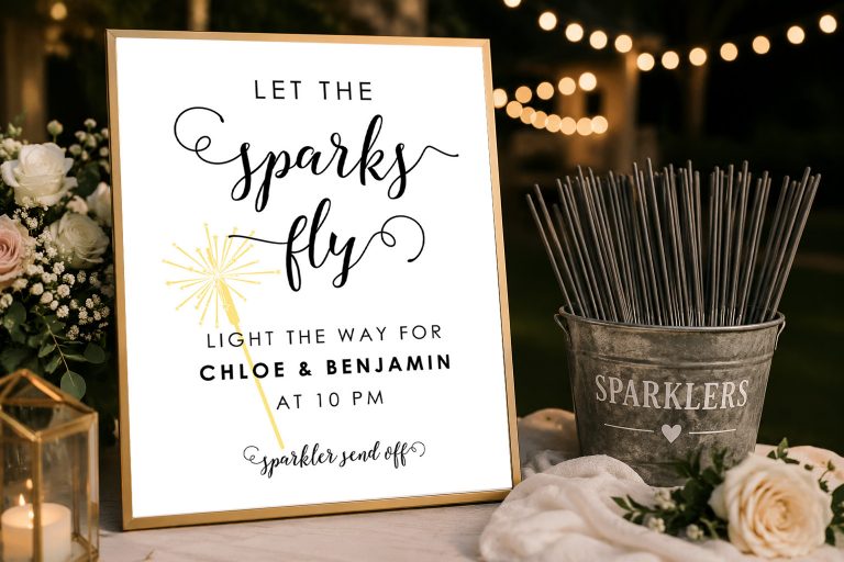 Personalizing Your Wedding Sparkler Send-Off Sign