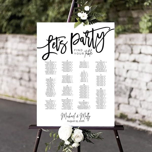 wedding seating chart wedding seating chart