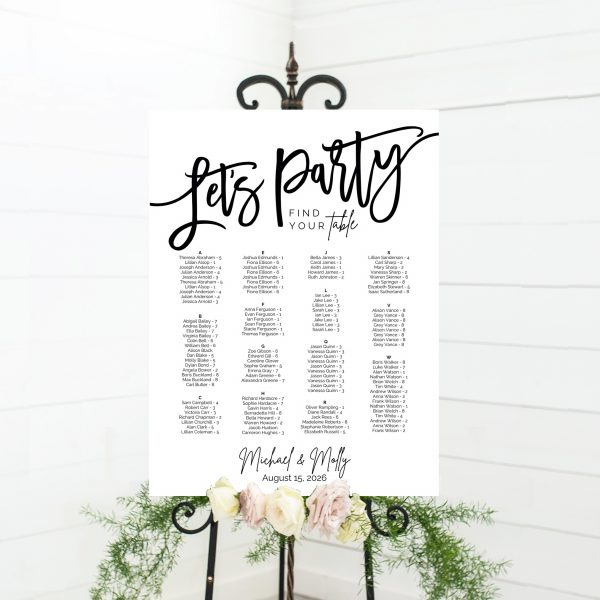 wedding seating chart wedding seating chart