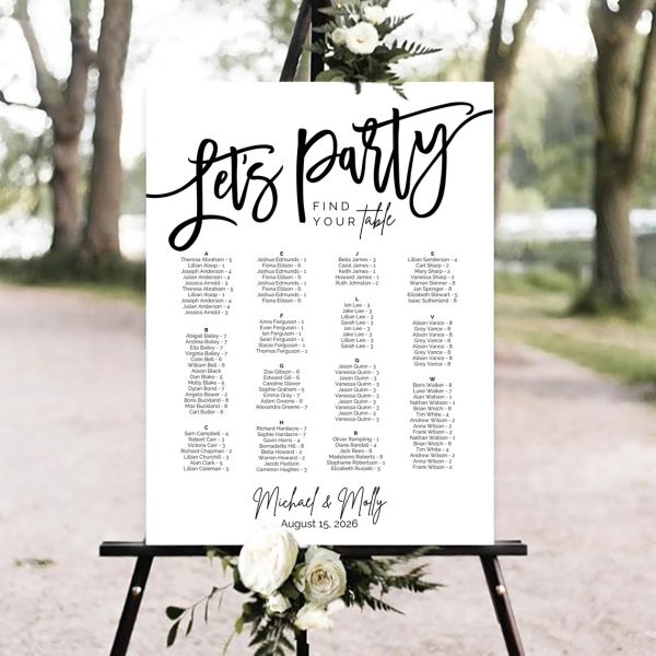 lets party seating chart lets party seating chart