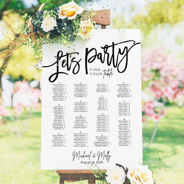 lets party seating chart lets party seating chart