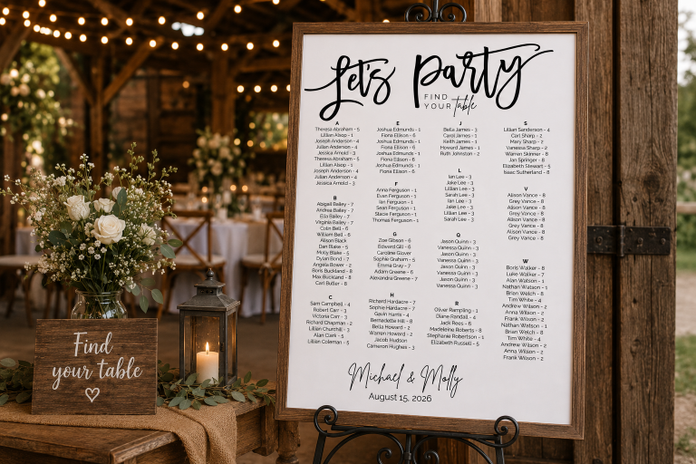 Let’s Party: The Wedding Seating Chart Template That Makes Reception Planning Easy