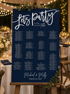 navy wedding seating chart
