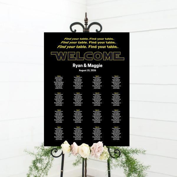 star wars wedding seating plan star wars wedding seating plan