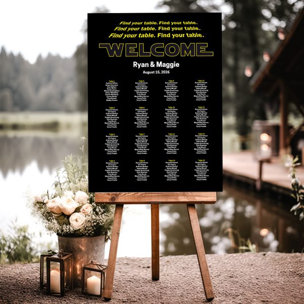 star wars wedding seating chart star wars wedding seating chart