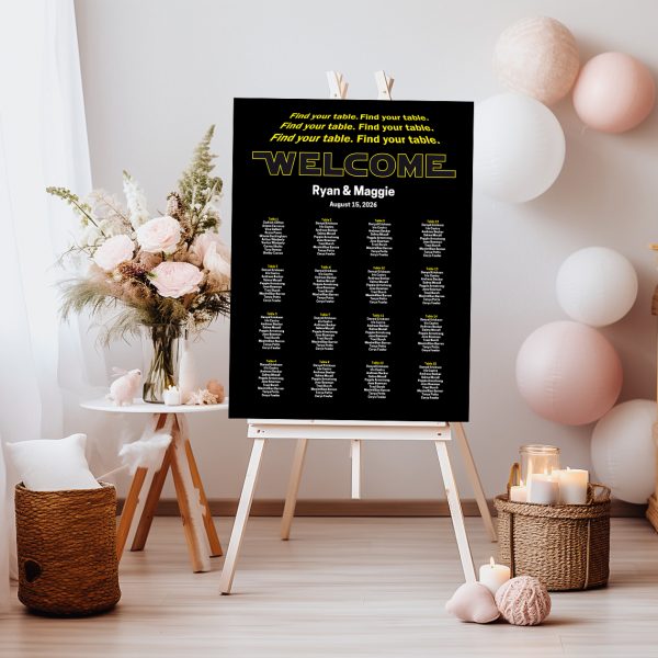 star wars wedding seating chart star wars wedding seating chart