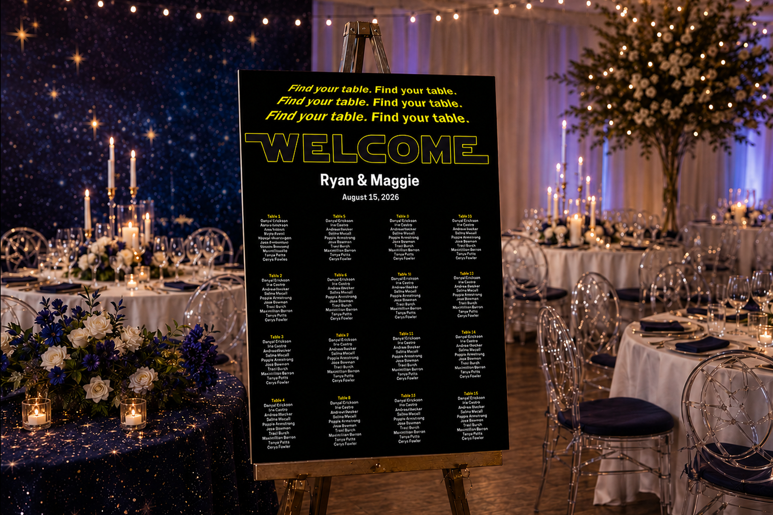 star wars seating chart template